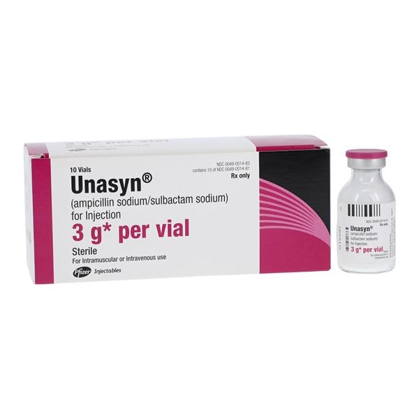 Unasyn Injection 3gm/vl Powder Vial 10/Package