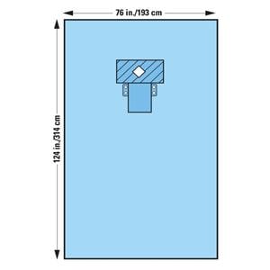 76x124" Sterile Surgical Drape 5x5" Diamond Fenestrated