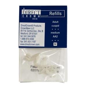 DirectCrown Polycarbonate Shells Cuspid Refill 8/Bx