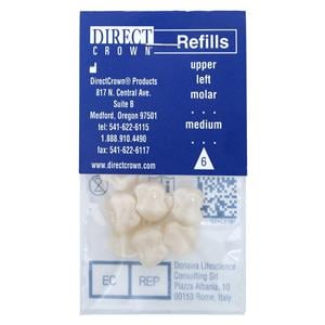 DirectCrown Polycarbonate Crowns Size AC6 UL Mol Replacement Crowns 8/Bx