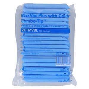 MaxVac Plus HVE Tips Vented / Nonvented Blue 100/Bg, 40 BG/CA