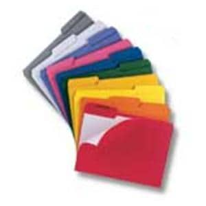 Top File Folder 1/3 Cut Letter Size Assorted 100/Pack 100/Bx