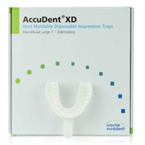 AccuDent XD Disposable Edentulous Tray Perforated 7 Lg Lower Refill Pack 12/Pk