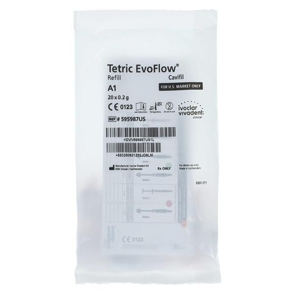 Tetric EvoFlow Flowable Composite A1 Enamel Cavifil Refill 20/Bx