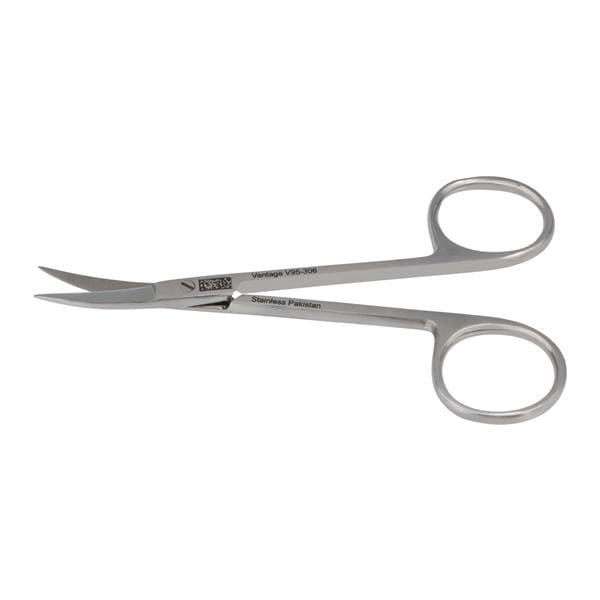 Vantage Iris Scissors Curved 4-1/8" Stainless Steel Ea