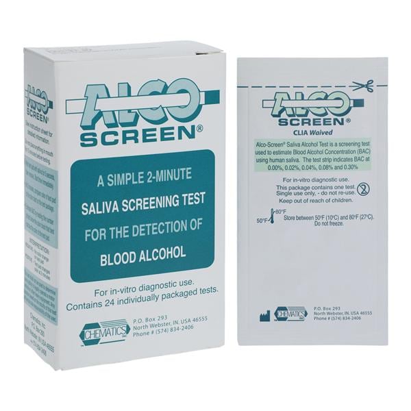 Alco-Screen Alcohol Test Kit CLIA Waived 24/Bx