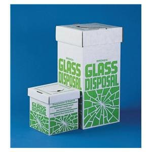 SP Scienceware Glass Disposal Carton f/ Bnchtp Crdbrd Wht/Grn 20x20x25cm 6/PK