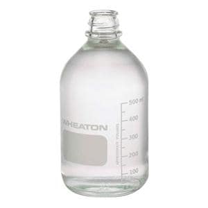 Wheaton Media Bottle Borosilicate Glass Clear 500mL 24/Pk