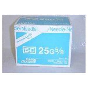 PrecisionGlide Hypodermic Needle 25gx5/8" Blue Cnvntnl Low Dead Space 100/Bx