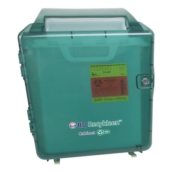 Recykleen Sharps Cabinet 2-3gal Green 7-1/2x14-1/2x19" Lkg Plstc f/ Cntnrs Ea