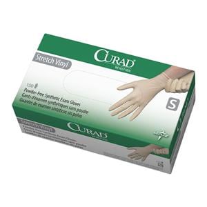 Curad Vinyl Exam Gloves Small Cream Non-Sterile, 10 BX/CA