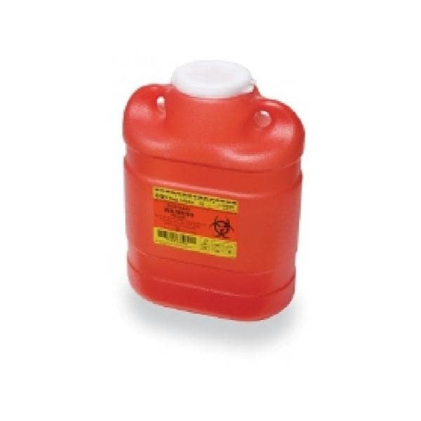 Sharps Container 6.9qt Red/Clear 5-3/10x9-4/10x11-1/2" Hinge Lid/Petals Plstc EA