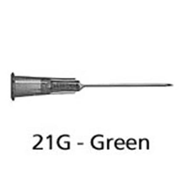 PrecisionGlide Hypodermic Needle 21gx2" Green Conventional Low Dead Space 100/Bx