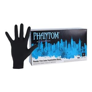 Phantom Latex Exam Gloves Large Black Non-Sterile, 10 BX/CA