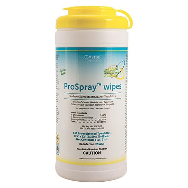 Prospray Surface Towelette Cleaner & Disinfectant Canister 135/Cn