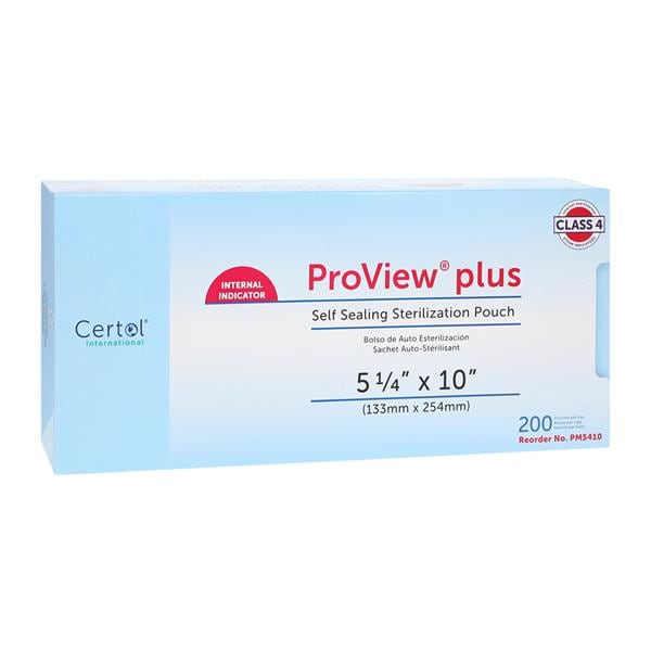 Proview Sterilization Pouch 5.25 in x 10 in 200/Bx, 6 BX/CA