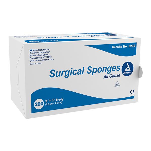 100% Cotton Gauze Sponge 3x3" 8 Ply Non-Sterile LF