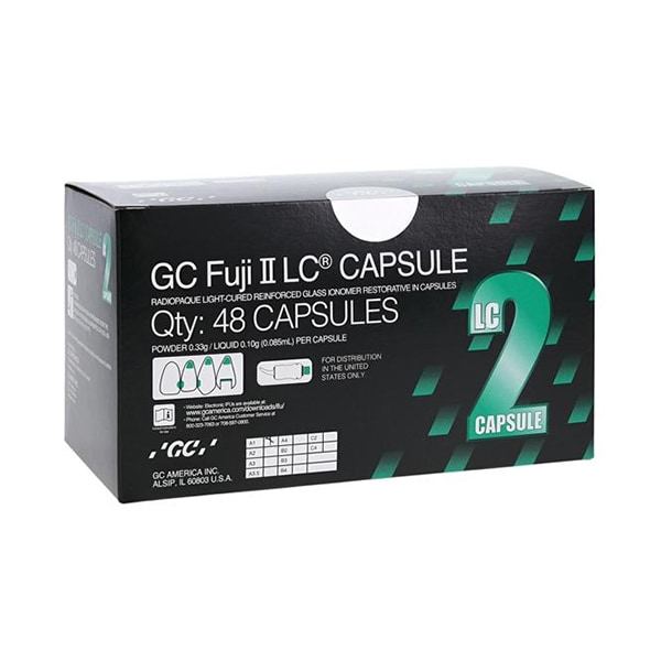 GC Fuji II LC Glass Ionomer Capsule A1 Pedo Refill 48/Bx