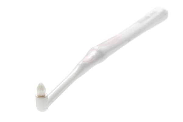 White Single Tuft Toothbrush with White Bristles