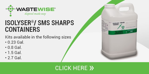 White and Green Sharps Containers for Medical Waste Disposal