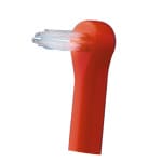 Red End Tuft Toothbrush Head with Clear Bristles